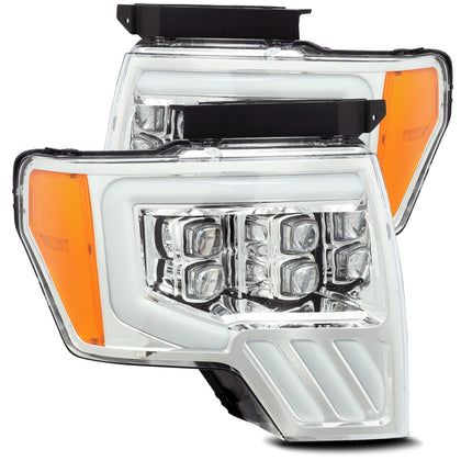 LED Projector Headlights AlphaRex Nova Chrome Housing For 2009-2014 Ford F150