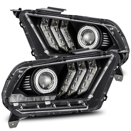 Halogen Projector Headlights Lamps Pro For 2010-2012 Ford Mustang Black Housing