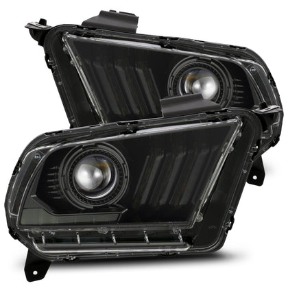 Halogen Projector Headlights Lamps Pro For 2010-2012 Ford Mustang Jet Black Housing