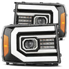 Projector Headlights AlphaRex Pro For 2007-2014 GMC Sierra Jet Black Housing