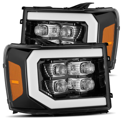 AlphaRex NOVA For 2007-2013 GMC Sierra LED Projector Headlights Jet Black