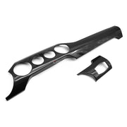 2015-2020 Ford s550 Mustang - Real Carbon Fiber Dashboard 2 PC Center Dash Trim - Performance Pack (4 Holes) - Gloss Black