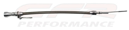 STAINLESS BRAIDED For Chevy LS BILLET HANDLE FLEXIBLE DIPSTICK - NATURAL