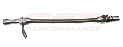 For Chevy GM Turbo 700R4 Bell Housing Mount Braid Flexible Transmission Dipstick