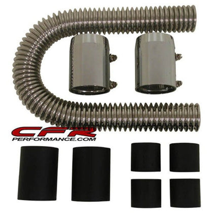 36 INCH STAINLESS CHROME RADIATOR HOSE KIT FOR CHEVY FORD