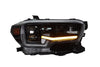 LED Projector Headlights Lamps Renegade For 16-21 Toyota Tacoma - Matte Black