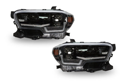LED Projector Headlights Lamps Renegade For 16-21 Toyota Tacoma - Gloss Black
