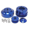 BILLET ALUMINUM For 1979-93 FORD MUSTANG 5.0 SERPENTINE PULLEY SET - BLUE