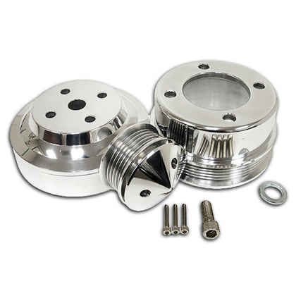 For 1979-93 Ford Mustang 5.0 Billet Aluminum Serpentine Pulley Set - Polished