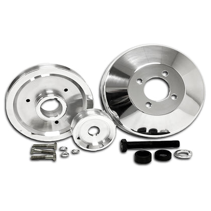 POLISHED BILLET SERPENTINE PULLEY SET FOR 1996-1998 FORD MUSTANG COBRA GT 4.6L