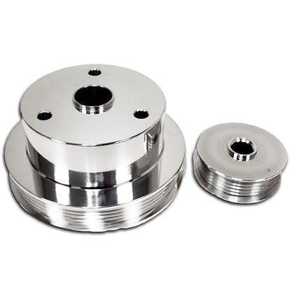 For Chevy TRUCK 4.3 V8 5.0 5.7 97-00 BILLET SERPENTINE PULLEY SET- POLISHED