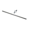 STEEL AIR CLEANER STUD AND WING NUT 1-4-20 X 6" LONG - SILVER ZINC