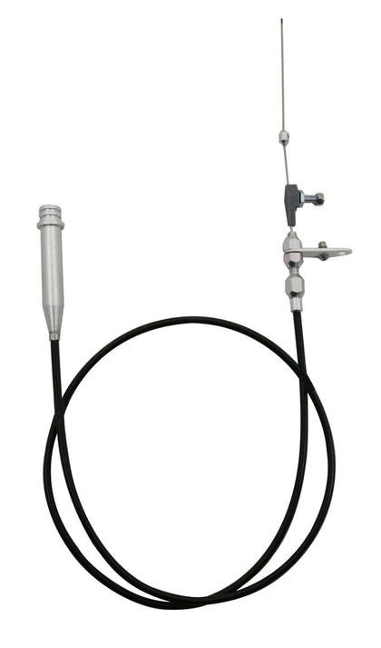 Transmission Kickdown Cable Black Braided Steel For Chevy GM 700R4 Tuned Port