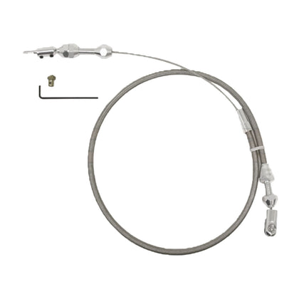 24 INCH STAINLESS BRAIDED THROTTLE CABLE KIT WITH TUNED PORT