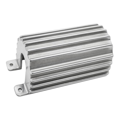 Finned Round Canister Ignition Coil Cover Polished Aluminum