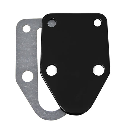 STEEL For Chevy SB FUEL PUMP BLOCK OFF PLATE - BLACK