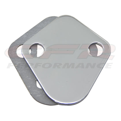Steel for chevy Bb 396-454 And Ford Fuel Pump Block Off Plate - Chrome