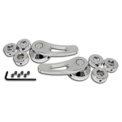 3.5 Inch Long Chrome Plated Billet Aluminum Door Handle Pair