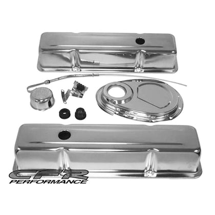 For 1958-86 Chevy Small Block Chrome Steel (Tall) Engine Dress Up Kit - Smooth
