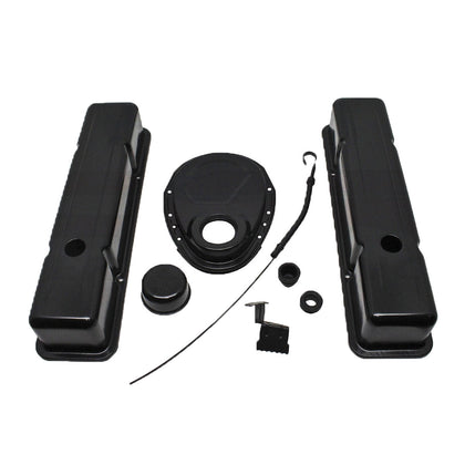 Engine Dress Up Kit For 58-86 Chevy Small Block 283 305 327 350 Black Steel Tall