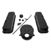 FOR 1965-90 CHEVY BIG BLOCK BLACK STEEL TALL ENGINE DRESS UP KIT SMOOTH