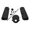 For 65-95 Chevy Big Block Black Steel (Short) Engine Dress Up Kit Smooth Finish