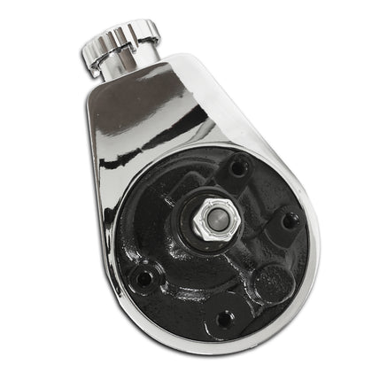 For 1955-72 Chevy/Gm Power Steering Pump - Chrome W/ Black Pump