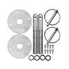 Hood Pin Kit Flip Over Style Chrome Steel 1/2"-20 x 4" Pins 2.5" Scuff Plates