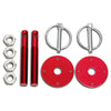 ALUMINUM HOOD PIN KIT FLIP-OVER STYLE - RED