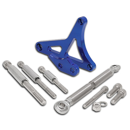 For Ford Mustang 5.0 Billet Aluminum Alternator Bracket Set - Blue