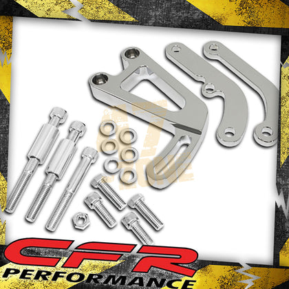 For 1963-87 Chevy Small Block Power Steering Bracket Set (Lwp) - Chrome