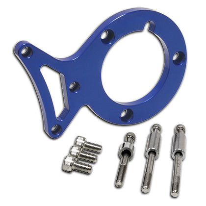 For 79-93 Ford Mustang 5.0 Aluminum Power Steering Bracket Set - Blue