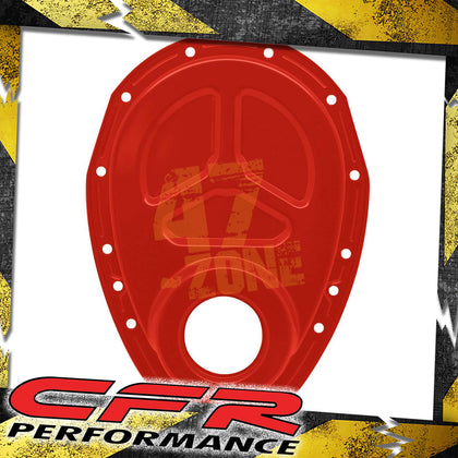 STEEL for chevy SB 283-305-327-350-400 TIMING CHAIN COVER (ROLLER CAM) -ORARANGE