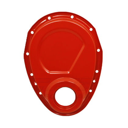 STEEL For 1955-95 CHEVY SB 283-305-327-350-400 TIMING CHAIN COVER - ORANGE