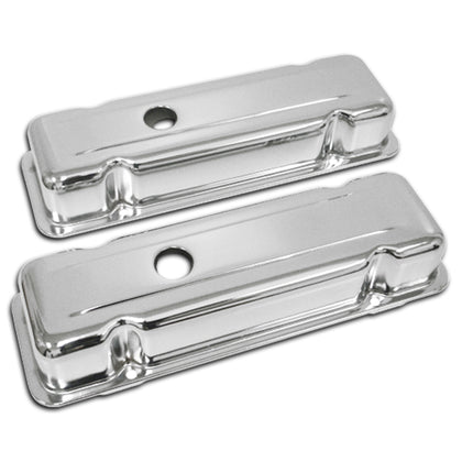 For 75-88 BUICK 231 3.8L V6 CHROME FINISH STEEL VALVE COVERS NO AIR CONDITIONING