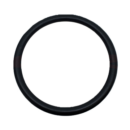 Plastic Steering Wheel Wrap Ring Genuine Leather - Black
