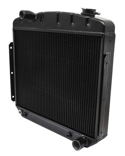 Radiator Black 2 Row Aluminum Direct Replacement For 1955-57 Chevy Inline 6 Cars