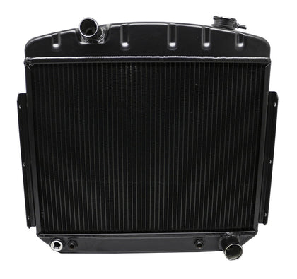 Radiator Black 2 Row Aluminum Direct Replacement For 1955-57 Chevy Inline 6 Cars