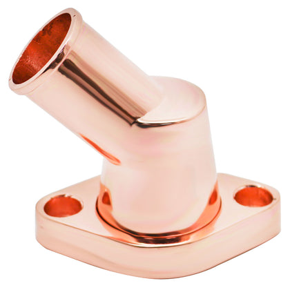 For Chevy SMALL BLOCK-BIG BLOCK ALUMINUM 45 DEGREE SWIVEL WATER NECK - COPPER
