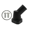 For Chevy SMALL BLOCK-BIG BLOCK ALUMINUM 45 DEGREE SWIVEL WATER NECK - BLACK
