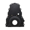 FOR CHEVY LS TWO PIECE TIMING CHAIN COVER WITH CAM SENSOR HOLE BLACK ALUMINUM
