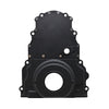 ALUMINUM For Chevy LS TWO PIECE TIMING CHAIN COVER W CAM SENSOR HOLE - BLACK