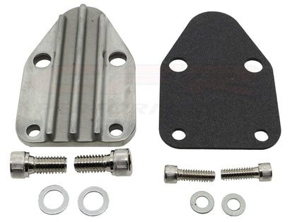 For Chevy SMALL BLOCK ZINC ALLOY FUEL PUMP BLOCK OFF PLATE - RAW