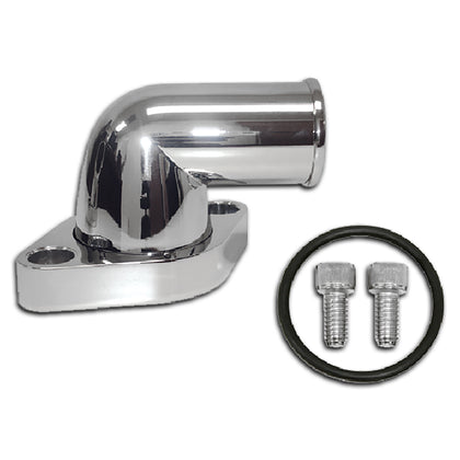 For Chevy Small Block Big Block Aluminum 90 Degree Swivel Water Neck - Polished