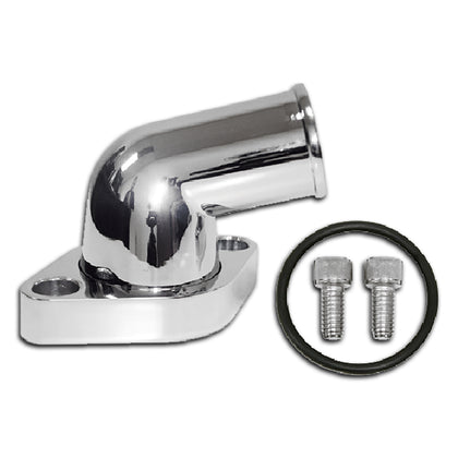 For Chevy SMALL BLOCK-BIG BLOCK ALUMINUM 15 DEGREE SWIVEL WATER NECK - POLISHED