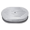 ALUMINUM 12" OVAL AIR CLEANER PAPER FILTER BALL MILLED - POLISHED