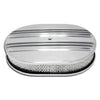 ALUMINUM 12" OVAL AIR CLEANER PAPER FILTER PARTIAL FINNED - POLISHED