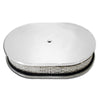 ALUMINUM 12" OVAL AIR CLEANER SMOOTH FITS 5-1/8" CARBURETOR NECK - CHROME