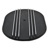 ALUMINUM 12" OVAL AIR CLEANER TOP PARTIAL FINNED - BLACK