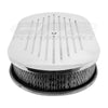 CHEVY-FORD 15" OVAL POLISHED ALUMINUM AIR CLEANER - BALL MILLED